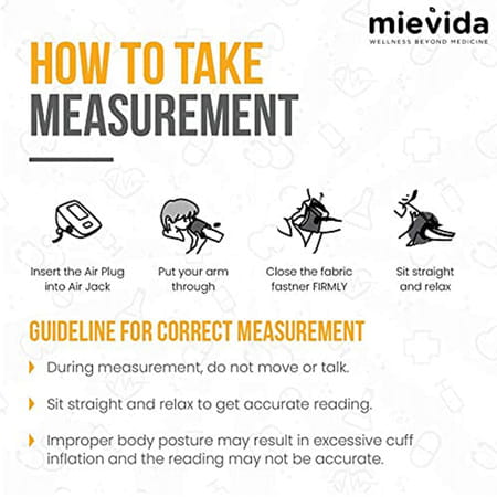 Mievida Mi Heart 101 Blood Pressure Monitor With Smart 3 Colored Display Usb Cable & Voice Feature