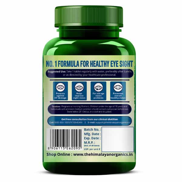 Vlado's Himalayan Organics Plant Based Eye Care Supplement - 60 Tablets