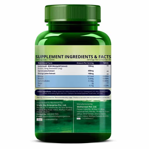 Vlado's Himalayan Organics Plant Based Eye Care Supplement - 60 Tablets