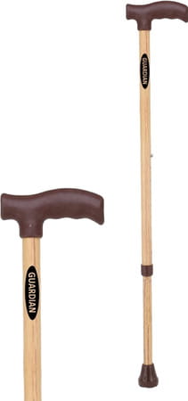 Guardian Walking Stick For Patients | Adjustable | Steel | Wooden Pattern