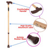 Guardian Walking Stick For Patients | Adjustable | Steel | Wooden Pattern