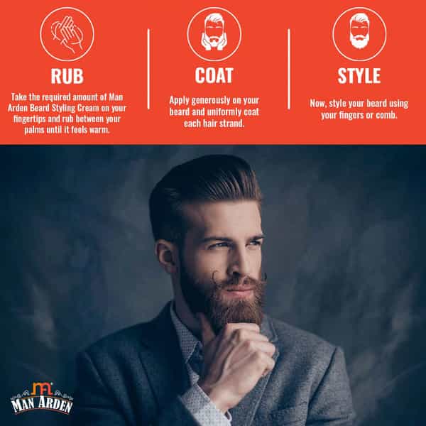Man Arden Beard Styling Cream 50G - With Shea Butter Aloe Vera Olive Oil