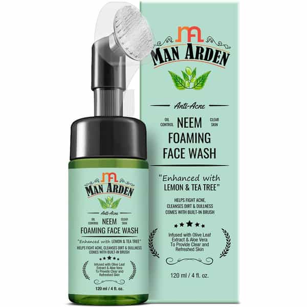 Man Arden Anti Acne Neem Foaming Face Wash With Brush 120Ml + Face Scrub 100G