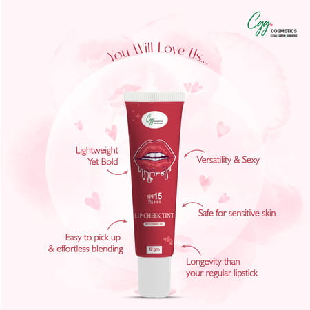 Cgg Cosmetics Lip & Cheek Tint 125 | Spf 15 | Go Rough | 7g |Matte Finish|Vitamin E & Rosehip Oil