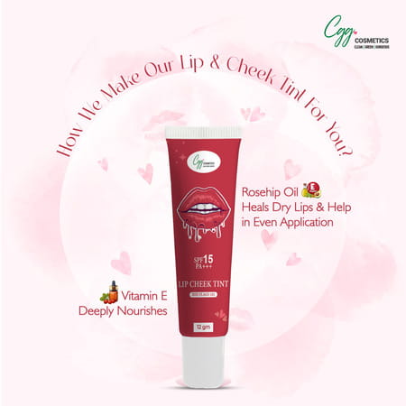 Cgg Cosmetics Lip & Cheek Tint 125 | Spf 15 | Go Rough | 7g |Matte Finish|Vitamin E & Rosehip Oil