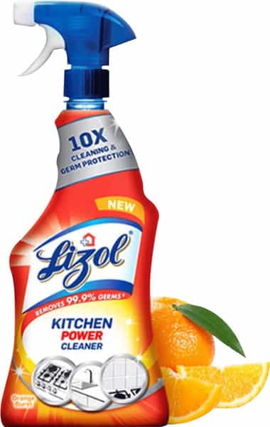 Lizol Kitchen Power Cleaner Liquid Spray With 1 Free Scotch-Brite Sponge Wipe