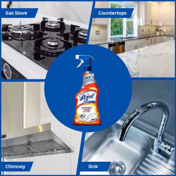 Lizol Kitchen Power Cleaner Liquid Spray With 1 Free Scotch-Brite Sponge Wipe