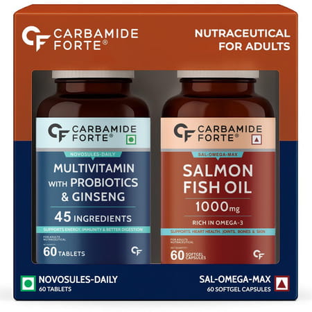 Carbamide Forte Multivitamin | Daily Immunity | Heart | Brain | 60 Tablet + 60 Softgel Capsule