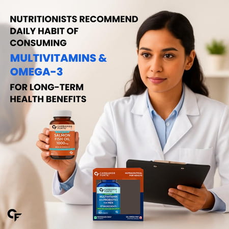 Carbamide Forte Multivitamin | Daily Immunity | Heart | Brain | 60 Tablet + 60 Softgel Capsule