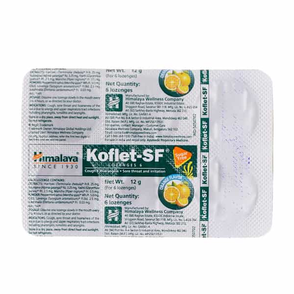 Himalaya Koflet Sf Orange Flavour Strip Of 6 Lozenges