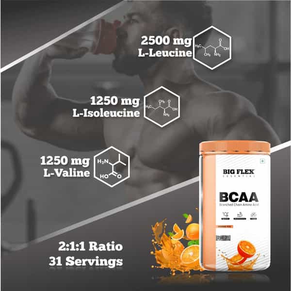 Bigflex Essential Bcaa - Orange Fizz (250Gm) - Jar