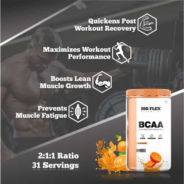 Bigflex Essential Bcaa - Orange Fizz (250Gm) - Jar