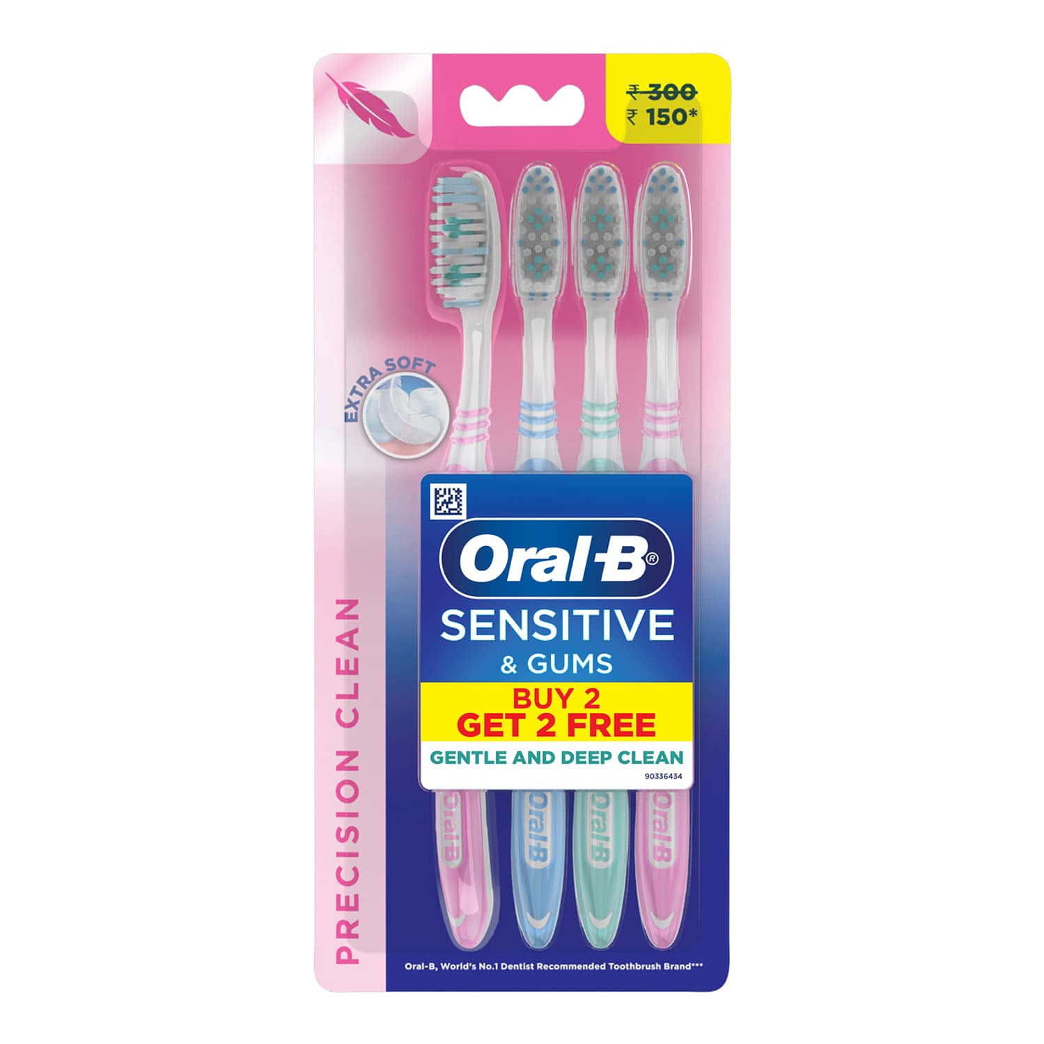 Oral-B Sensitive & Gums Extra Soft Precision Clean Toothbrush (Buy 2 Ge 2 Free)
