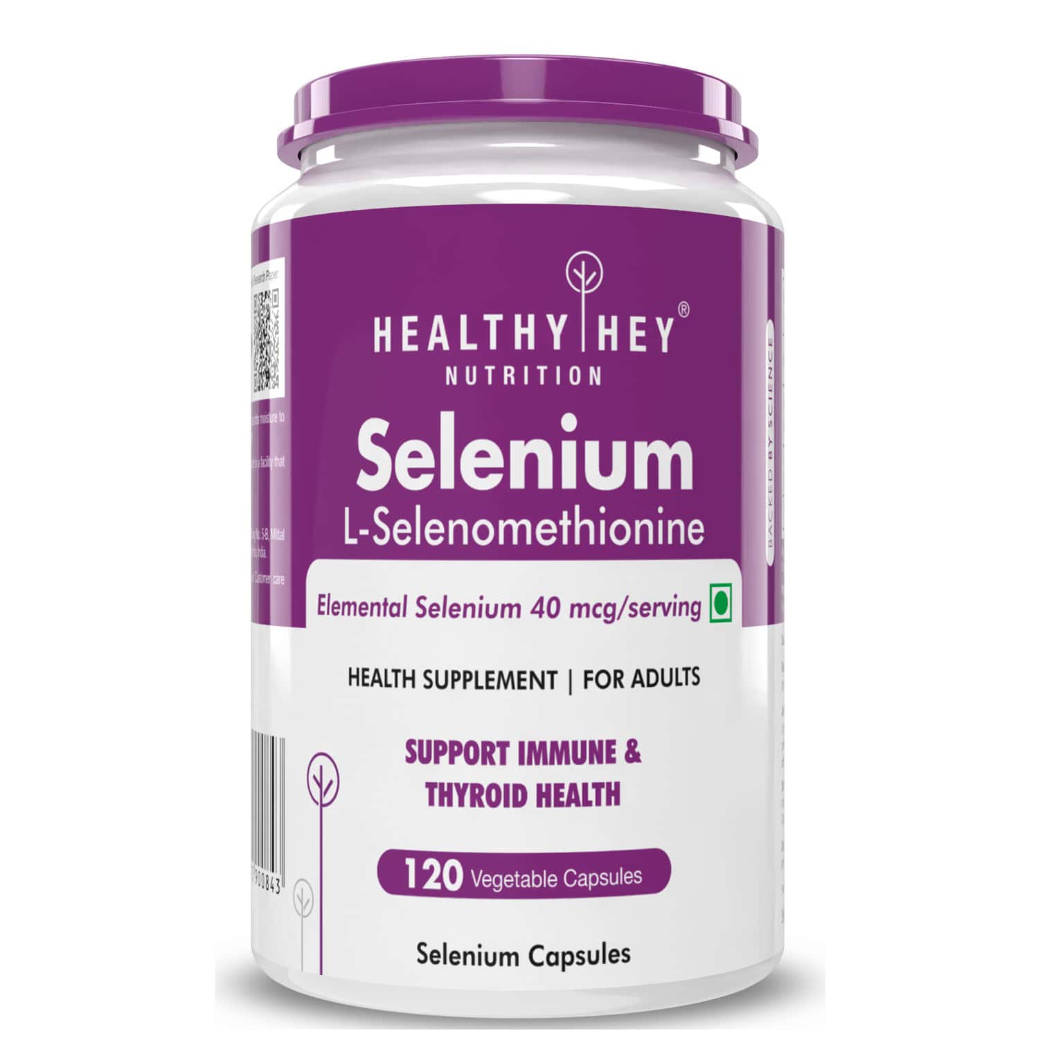 Healthyhey Nutrition Selenium Capsules Superior Absorption - 120 Veg. Capsules