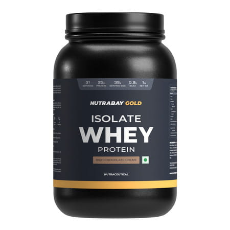Nutrabay Gold 100% Whey Protein Isolate - Rich Chocolate Creme - 1kg