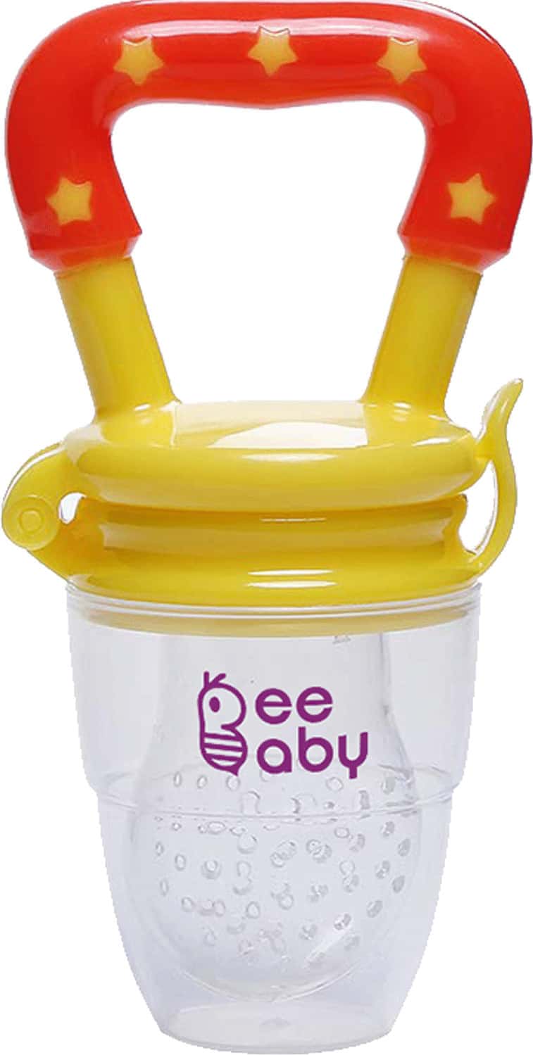 Beebaby Silicone Food And Fruit Nibbler / Feeder With Extra Silicone Mesh (Yellow)