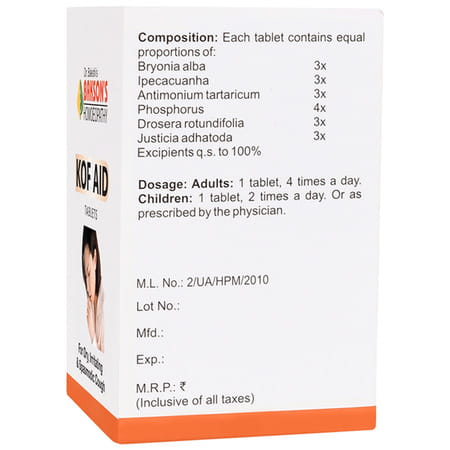 Baksons Homoeopathy Kof Aid Tablet 75 No'S