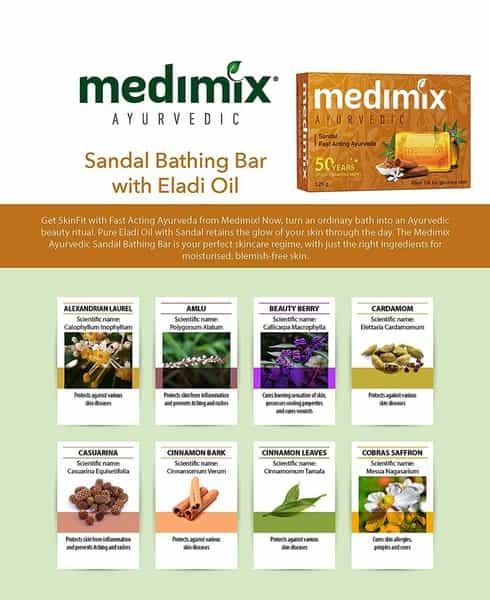 Medimix Ayurvedic Sandal And Eladi Oil Bathing Soap - 125G