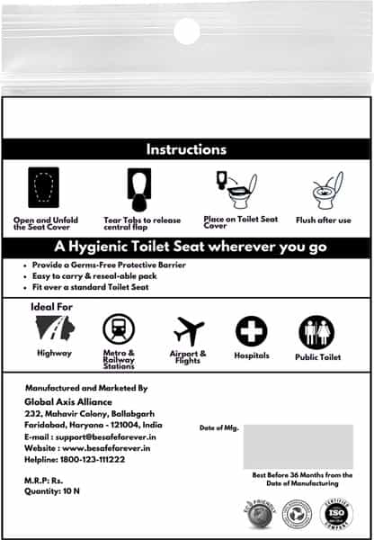 Besafe Forever Disposable Paper Toilet Seat Cover 30 Sheets Blue