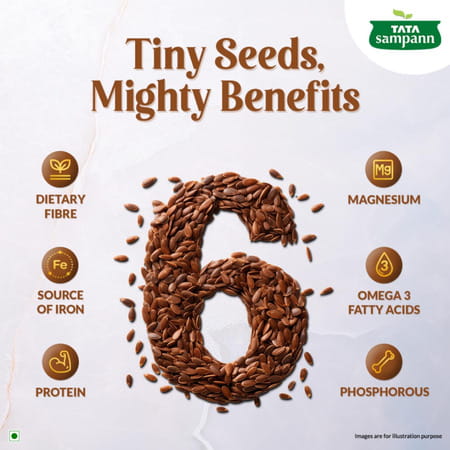Tata Sampann 100% Pure Premium Flax Seeds| Rich In Protein & Dietary Fibre| 200g