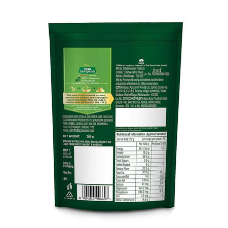 Tata Sampann 100% Pure Premium Flax Seeds| Rich In Protein & Dietary Fibre| 200g