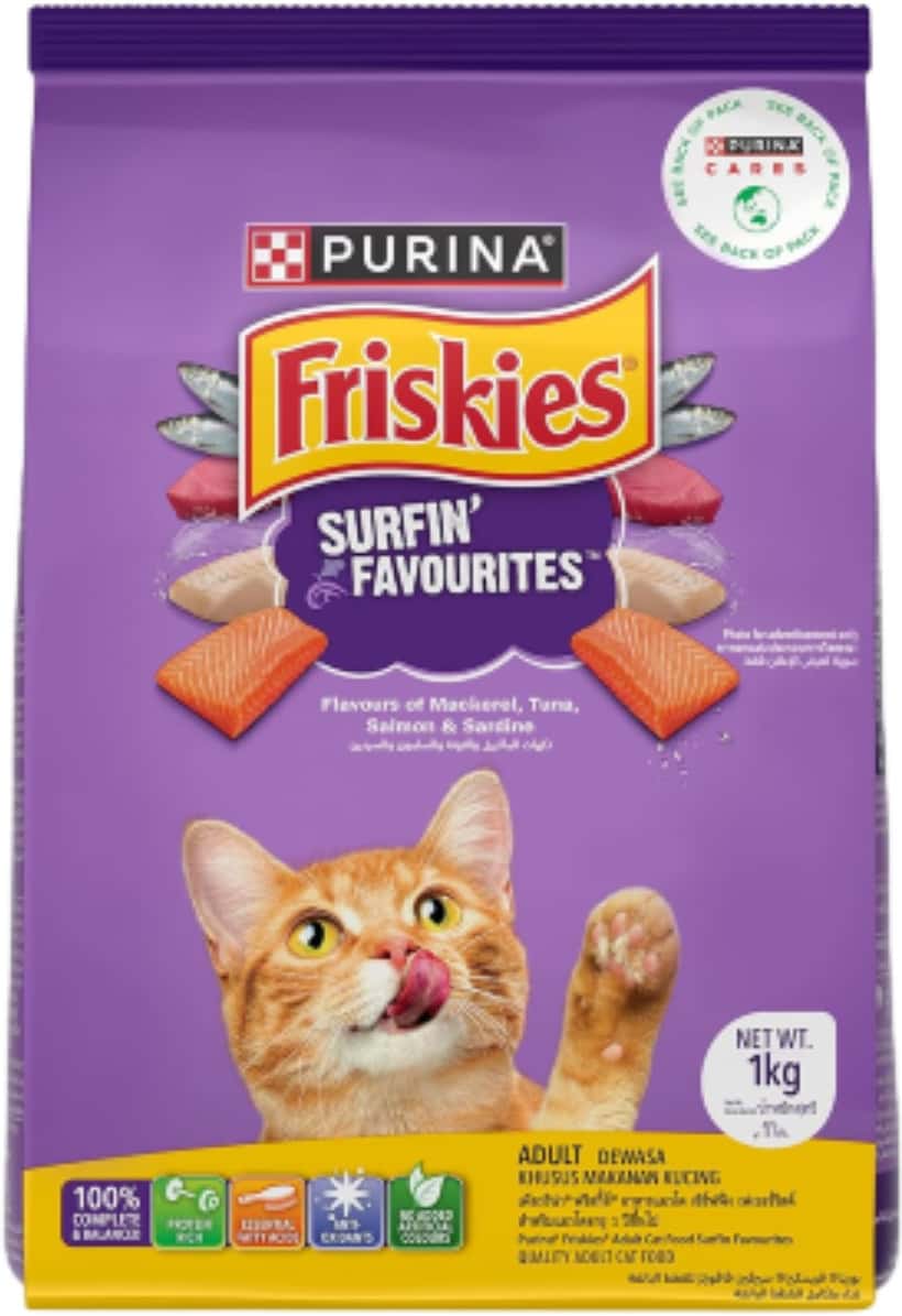Purina | Friskies Surfin Favourites Adult Dry Cat Food | 1kg