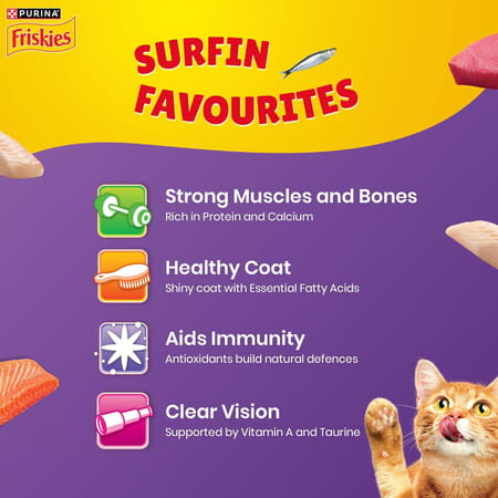 Purina | Friskies Surfin Favourites Adult Dry Cat Food | 1Kg
