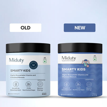 Miduty Smarty Kids - Multivitamins + Minerals - Immunity Growth - Tasty Gummies - 60 Gummies