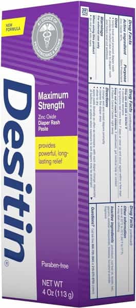 Desitin Maximum Strength Zinc Oxide Diaper Rash Paste 4.8 Oz. (Pack Of 3)