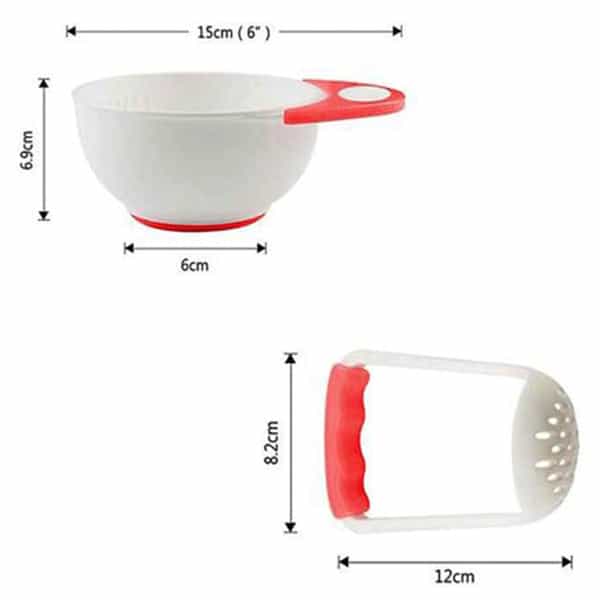 Beebaby Food Mash & Serve Bowl Set For Baby (Blue)