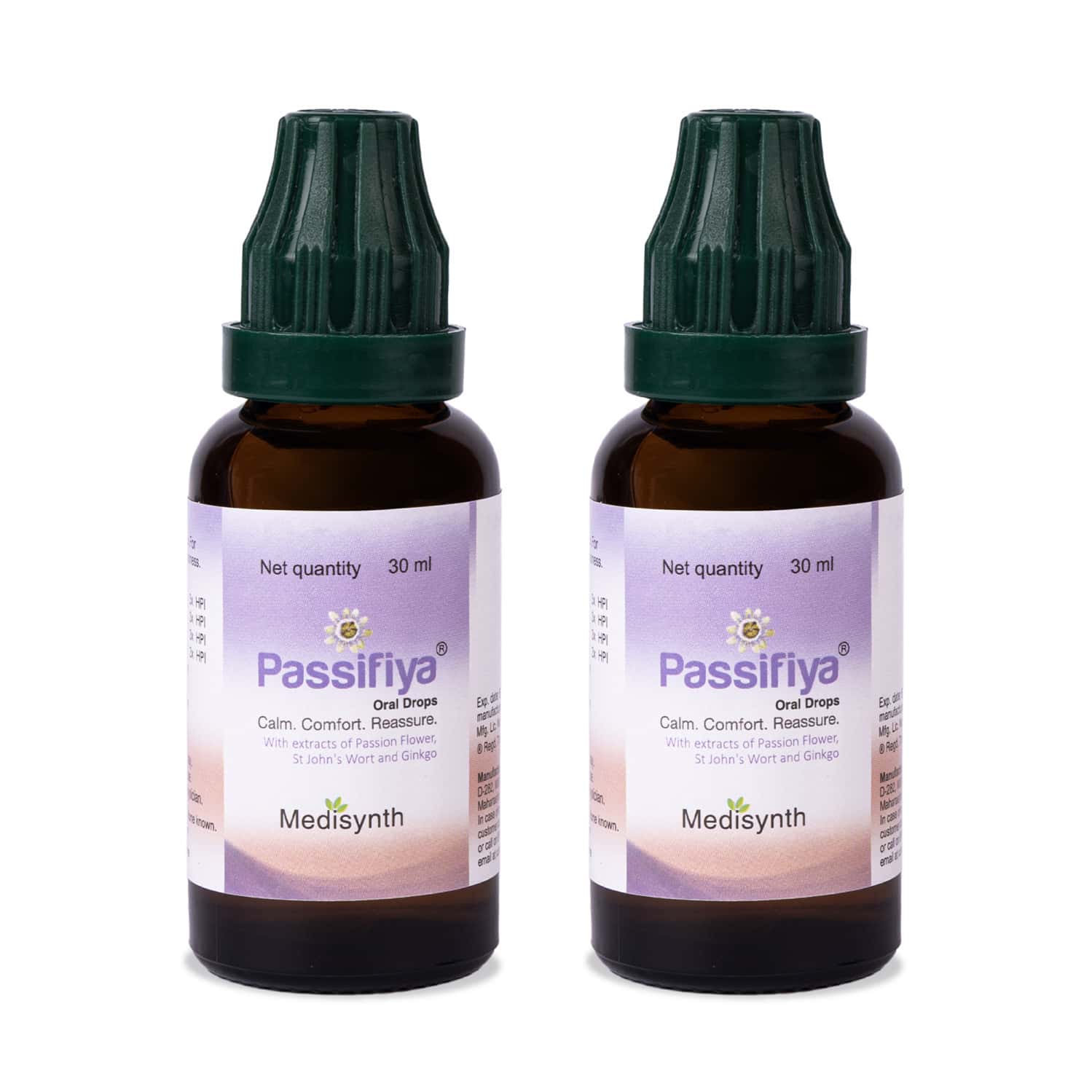 Medisynth Passifiya Oral Drops | Homeopathic Drops | B.no. 45 | (30ml) Pack Of 2