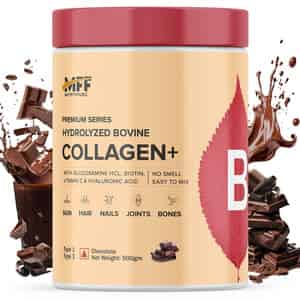 Myfitfuel Hydrolyzed Bovine Collagen + Glucosamine, Hyaluronic, Biotin, Vitamin C (500g, Chocolate)