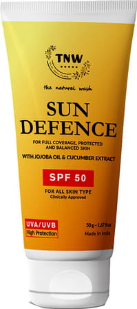 Tnw-The Natural Wash Sun Defence Spf 50 Cream With Cucumber And Jojoba Oil Extract - 50 Gm