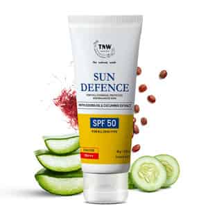 Tnw The Natural Wash Sun Defence Spf 50 Cream With Cucumber And Jojoba Oil Extract - 50 Gm