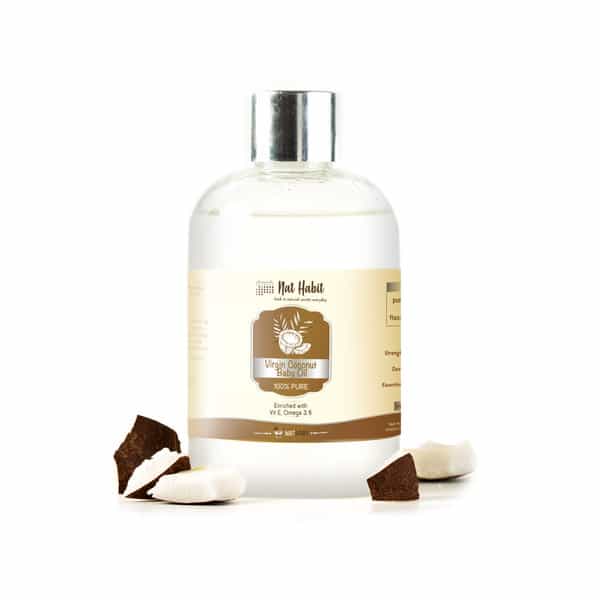 Nat Habit Pure Virgin Coconut Baby Massage Oil For Skin & Hair | 200Ml