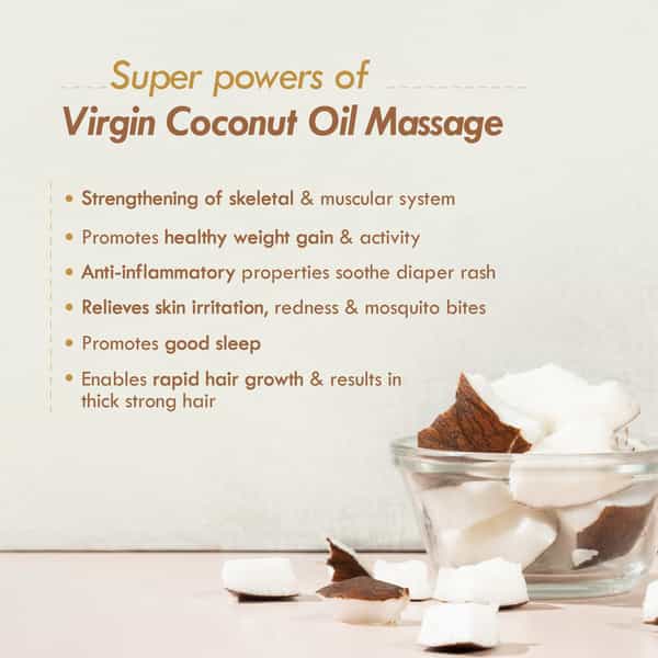 Nat Habit Pure Virgin Coconut Baby Massage Oil For Skin & Hair | 200Ml