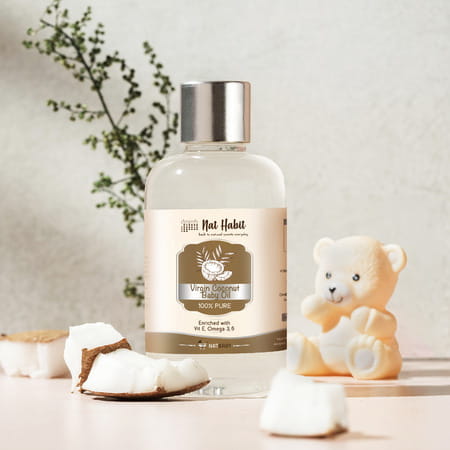 Nat Habit Pure Virgin Coconut Baby Massage Oil For Skin & Hair | 200ml