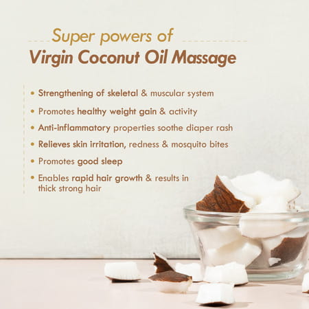 Nat Habit Pure Virgin Coconut Baby Massage Oil For Skin & Hair | 200ml