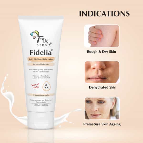 Fixderma Fidelia Daily Moisture Body Lotion With Jojoba Oil Oatmeal - 100 Ml