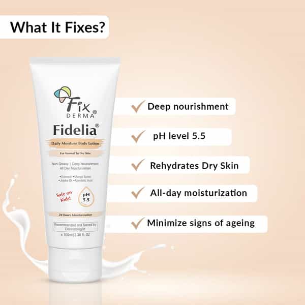 Fixderma Fidelia Daily Moisture Body Lotion With Jojoba Oil Oatmeal - 100 Ml