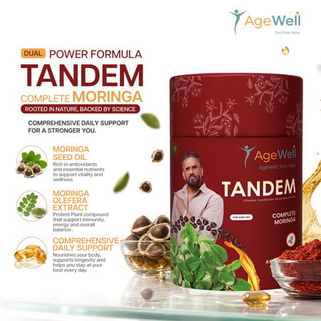 Age Well Tandem Moringa Nutrition Supplement - Antioxidant & Wellness Support | 60 Capsules