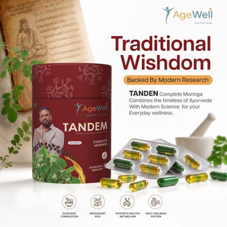 Age Well Tandem Moringa Nutrition Supplement - Antioxidant & Wellness Support | 60 Capsules