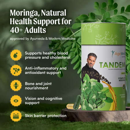 Age Well Tandem Moringa Nutrition Supplement - Antioxidant & Wellness Support | 60 Capsules