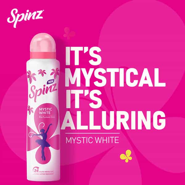 New Spinz Mystic White Perfumed Deo For Women,Fresh Lily Fragrance For Long Lasting Freshness,200Ml