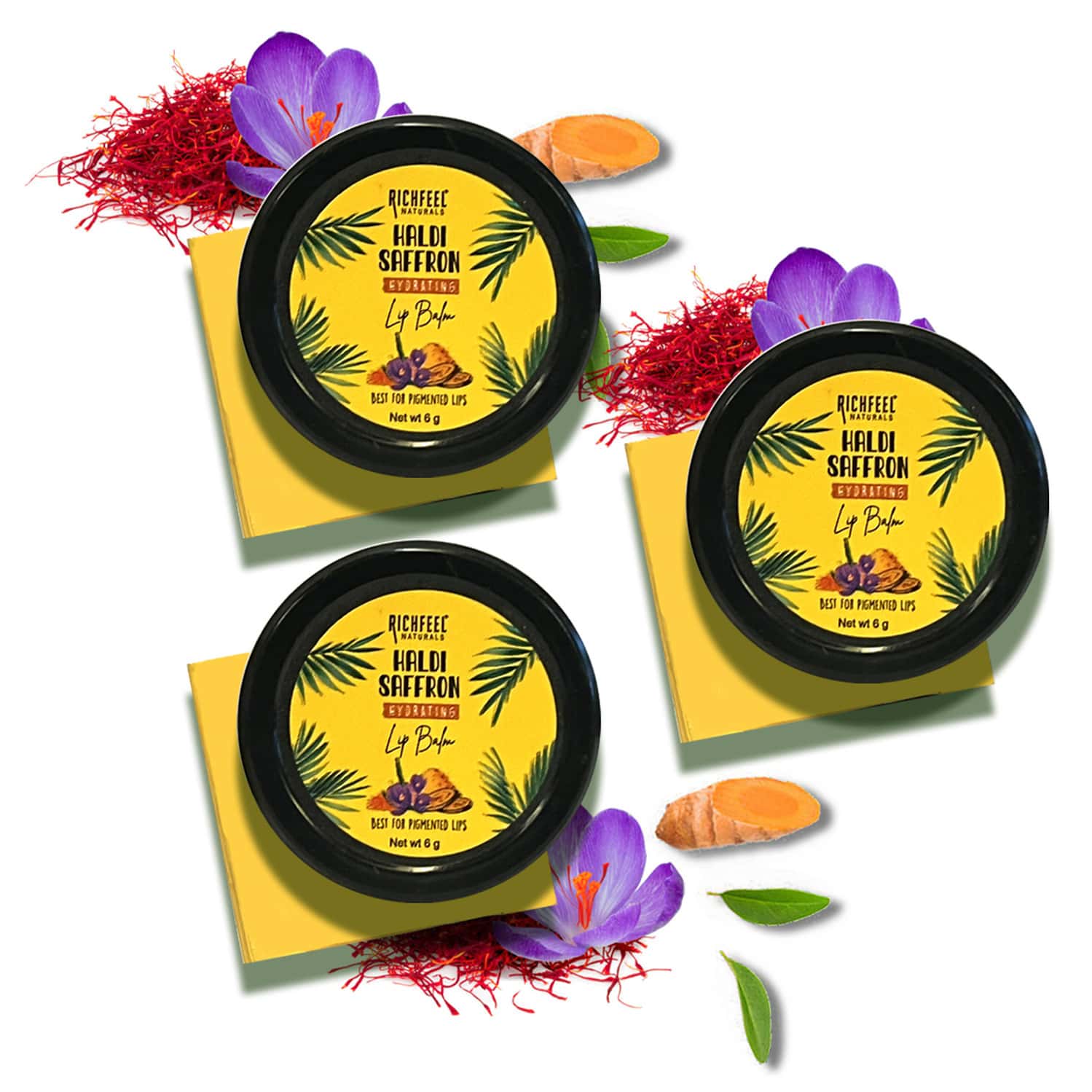 Hydrating Lip Balm With Haldi & Saffron 6 G Pack Of 3