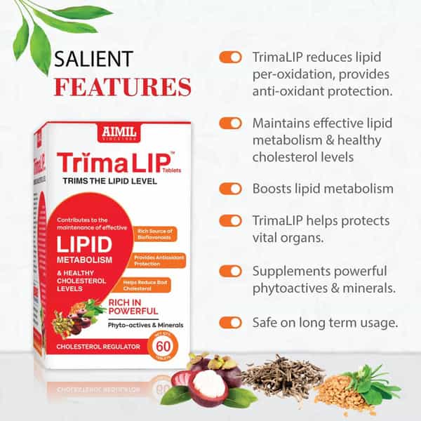 Aimil Trimalip | 60 Tablets | Improve Lipid Metabolism & Healthy Cholesterol Levels