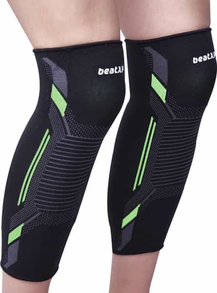 Beatxp 3D Stripes And Checks Knee Support For Men & Women (Pack Of 2-L)