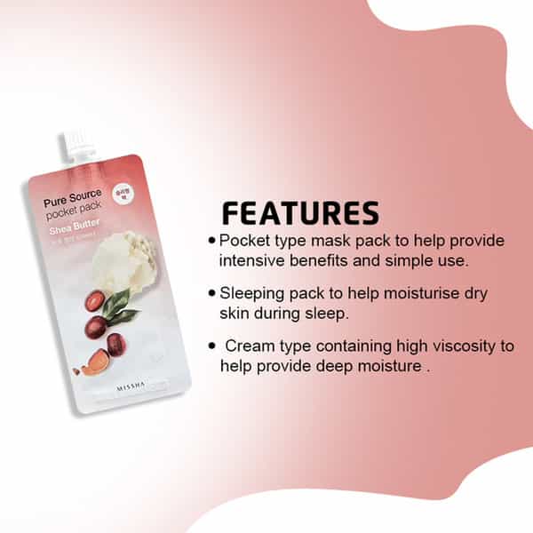 Missha Pure Source Pocket Pack (Shea Butter) - Pack Of 5