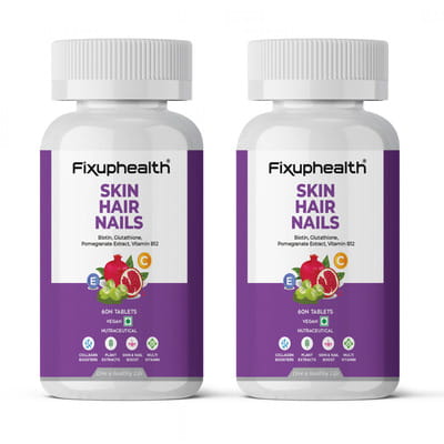 Buy FIXUPHEALTH SKIN HAIR NAIL TABLET BIOTIN GLUTATHIONE HAIR GROWTH SKIN  60 TABLETS PACK OF 2 Online & Get Upto 60% OFF at PharmEasy