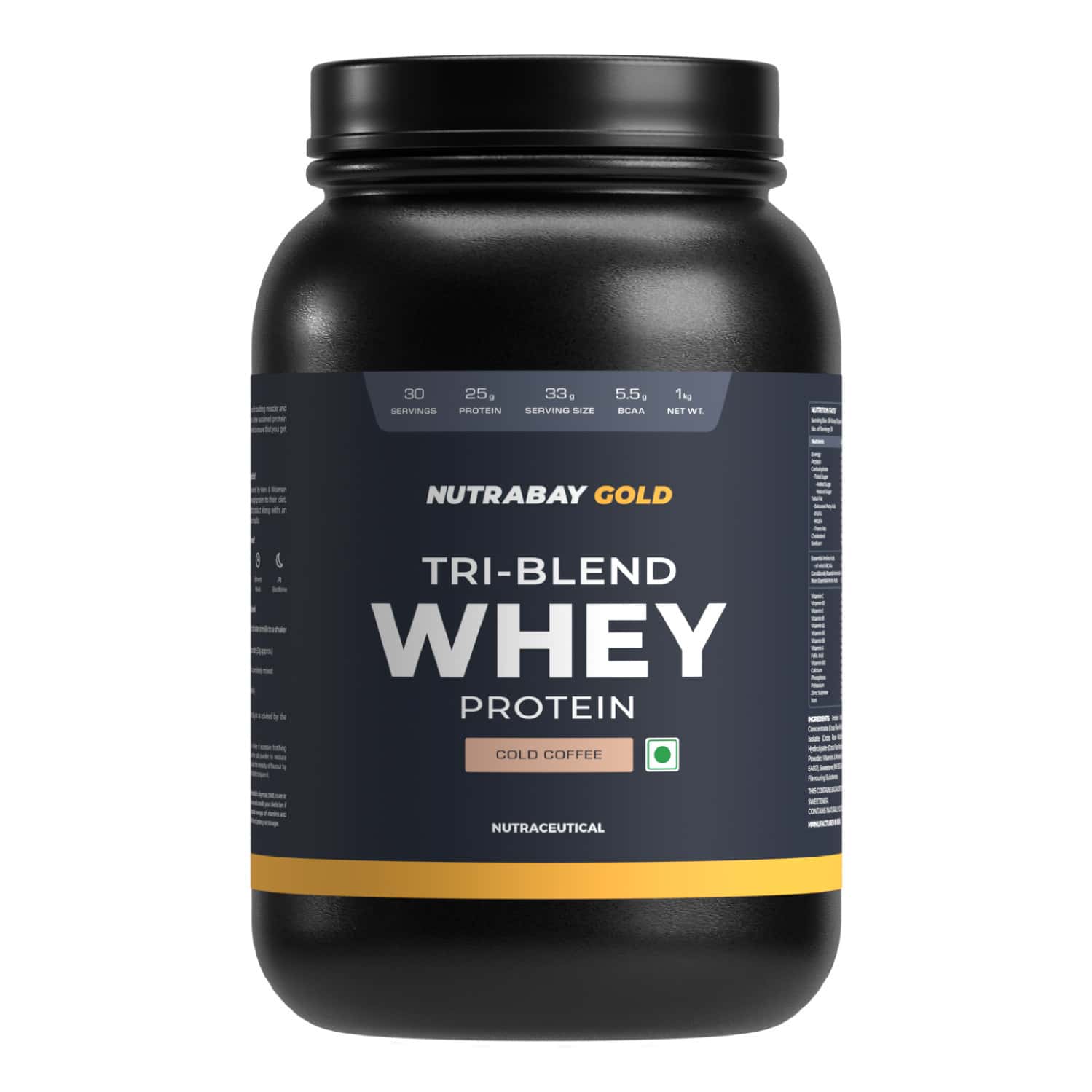 Nutrabay Gold Tri-blend Whey Protein Cafe Mocha - 1kg